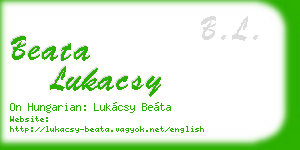beata lukacsy business card