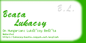 beata lukacsy business card